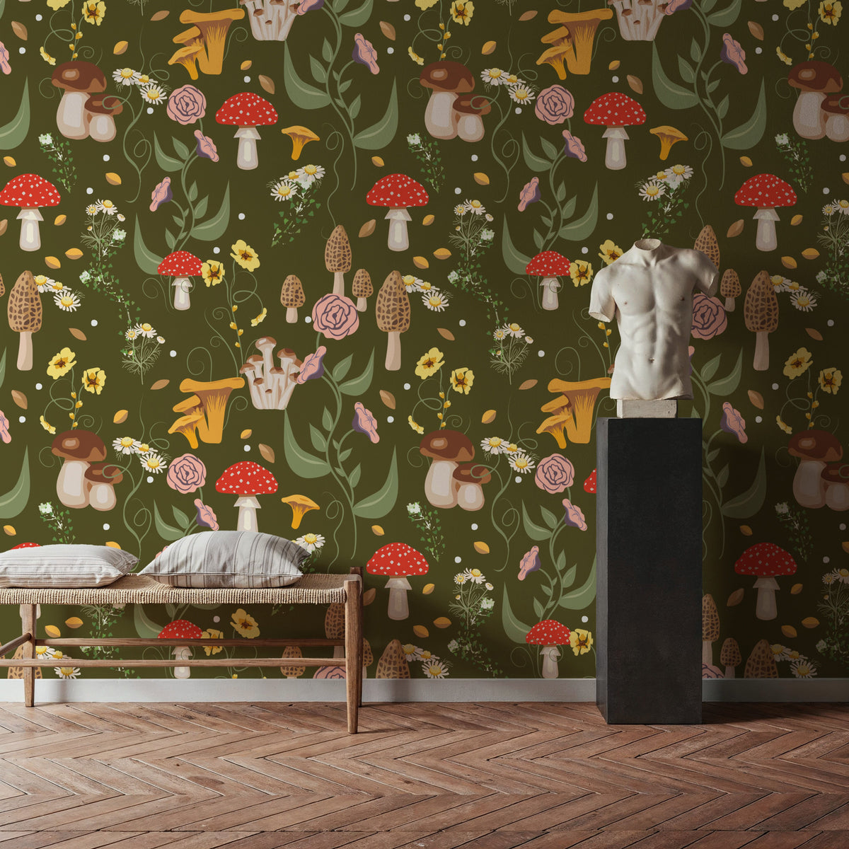 Mushroom Magic, Crocodile Mural Wallpaper - room preview 03