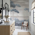 Verdant Horizon, Glacier Blue Mural Wallpaper - room preview 03
