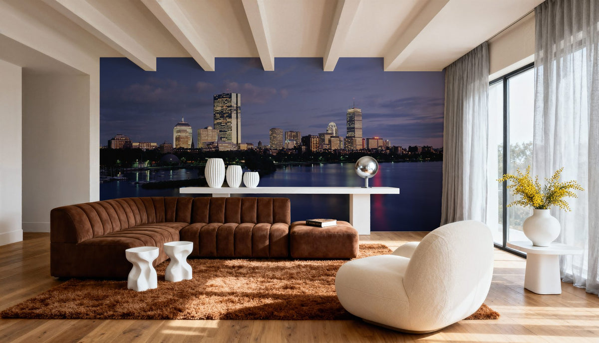 Waterfront Twilight Mural Wallpaper - room preview 03