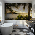 Golden Palm Cove Mural Wallpaper - room preview 03