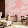 Mediterranean Pine Landscape, Blush Mural Wallpaper - room preview 03
