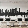 Ulaanbaatar Mongolia Skyline Black & White Mural Wallpaper - room preview 03