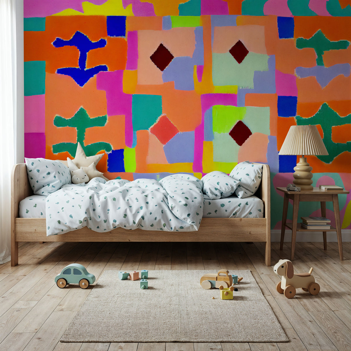 Neon Peru Pattern Mural Wallpaper - room preview 03