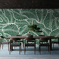 Fern Cut-Outs Pattern, Malachite Green Mural Wallpaper - room preview 03