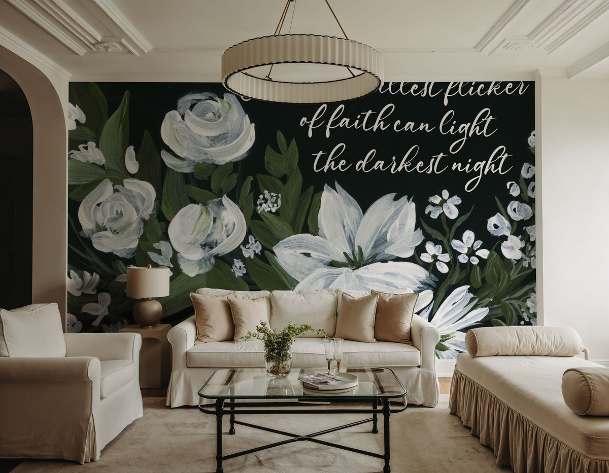 Moody Wildflowers Mural Wallpaper - room preview 03