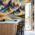 Majestic Mountain Reflected in Lake Mural Wallpaper - room preview 03