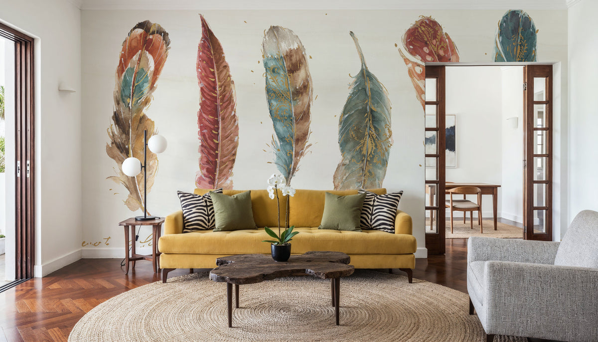 Spiced Nature XI Soft White Mural Wallpaper - room preview 03
