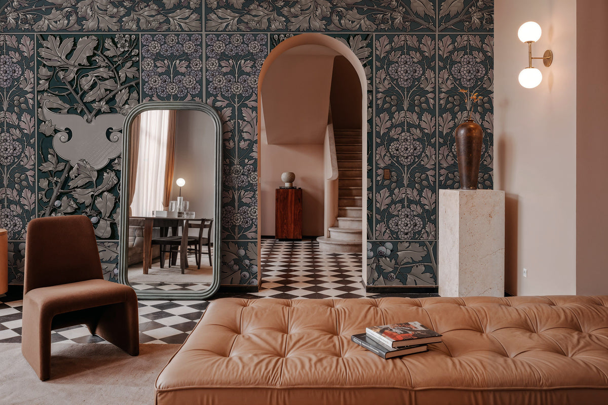 Flowers and Berries Mural Wallpaper - Neutral Tone - room preview 03