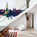 San Sebastian Spain Skyline Blue & Bronze Mural Wallpaper - room preview 03