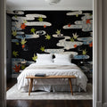 Maple Leaves in the Tatsuta River Mural Wallpaper - room preview 03