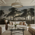 Mediterranean Pine Landscape, Vintage Mural Wallpaper - room preview 03