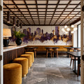 Hobart Australia Skyline Purple & Gold Mural Wallpaper - room preview 03