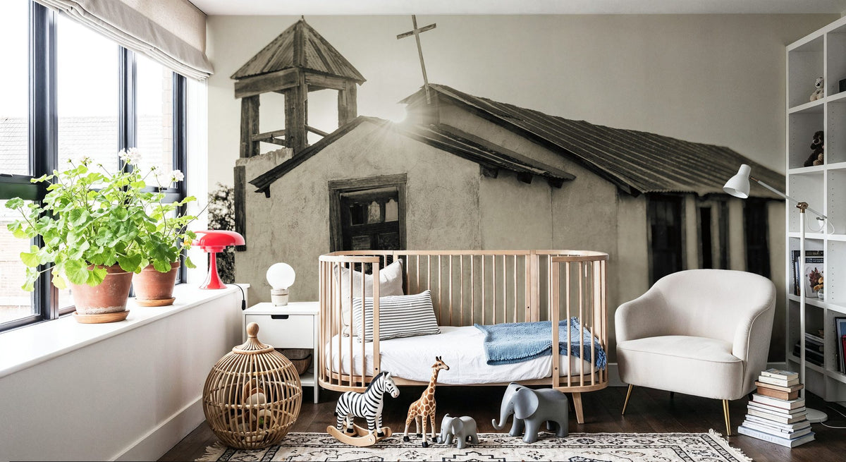 Sunset Cross Mural Wallpaper - room preview 03