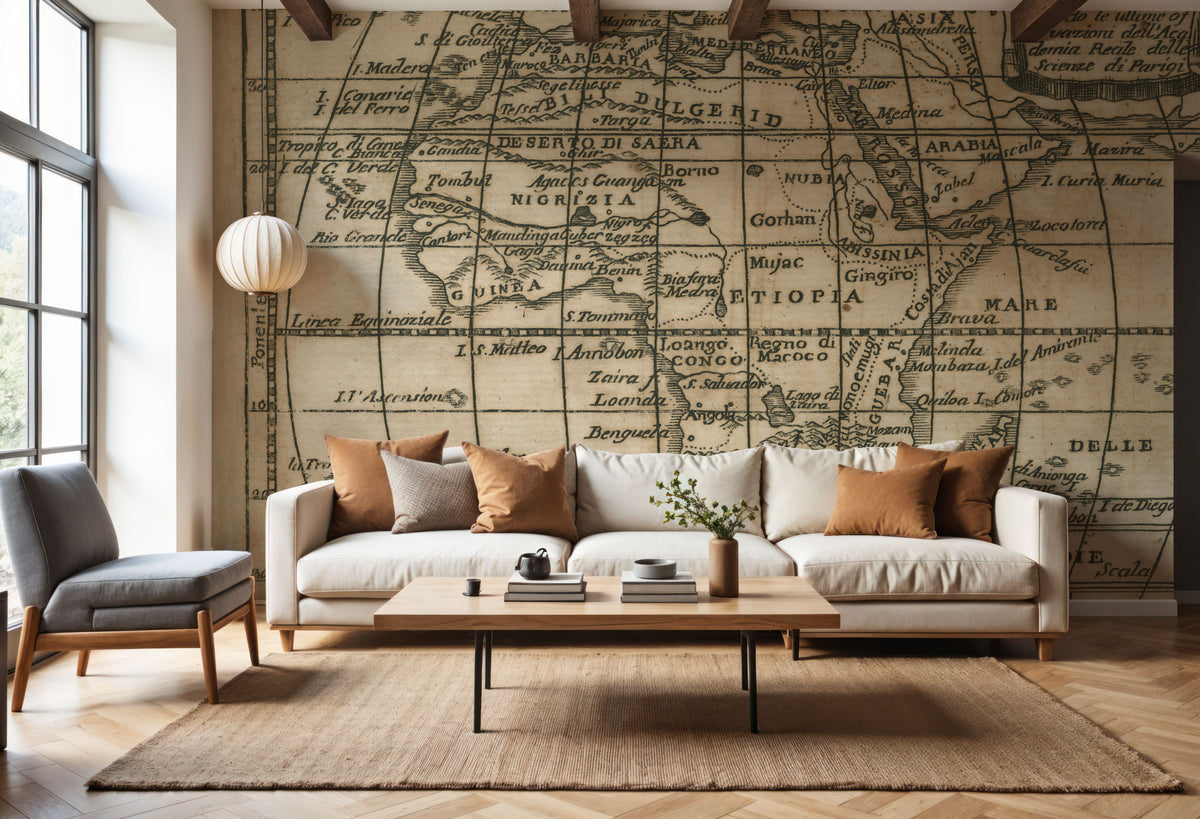Old Africa Map Mural Wallpaper - room preview 03