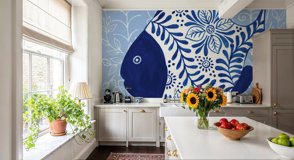 Coastal Chinoiserie II Mural Wallpaper - room preview 03