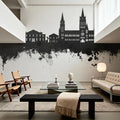 Truro England Skyline Black & White Mural Wallpaper - room preview 03