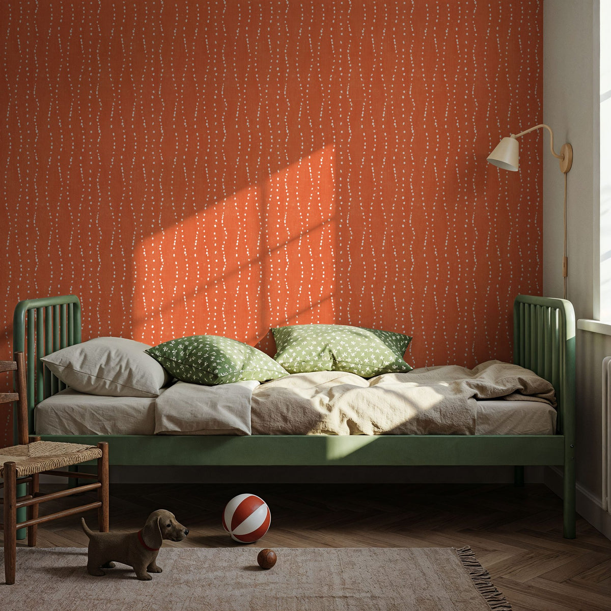 Coastal Dripping Orange Mural Wallpaper - room preview 03