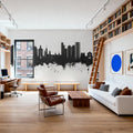 Oakland California Skyline Black & White Mural Wallpaper - room preview 03