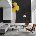 Floral on Black I Mural Wallpaper - room preview 03