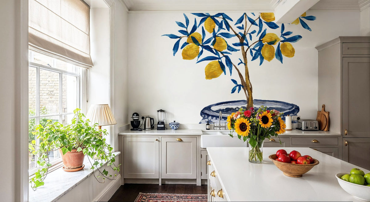 Lemon Tree in Chinoserie Mural Wallpaper - room preview 03