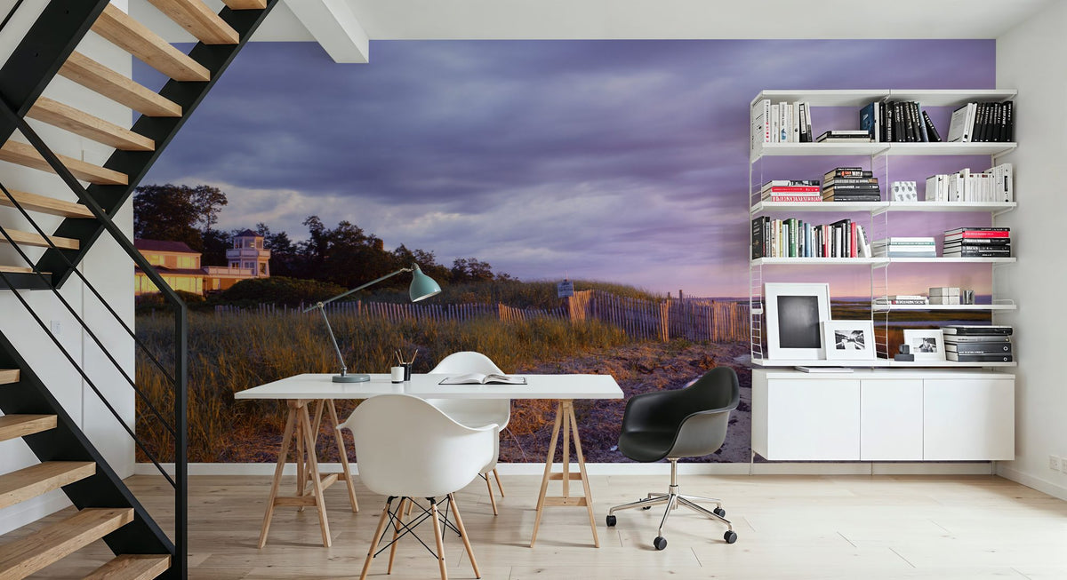 Sunset Cottage Path Mural Wallpaper - room preview 03