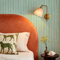 Textured Lines, Mint Mural Wallpaper - room preview 03