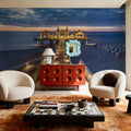 Sellin Pier At Night Panorama Mural Wallpaper - room preview 03