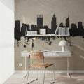 Perth Australia Skyline Concrete Mural Wallpaper - room preview 03