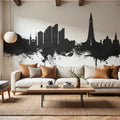 Reykjavík Skyline Black & White Mural Wallpaper - room preview 03