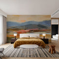 Distant Mountain I Mural Wallpaper - Red Tone - room preview 03