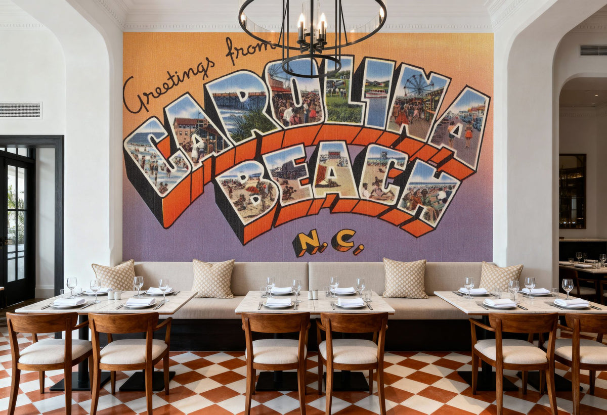 Greetings From Carolina Beach Mural Wallpaper - room preview 03