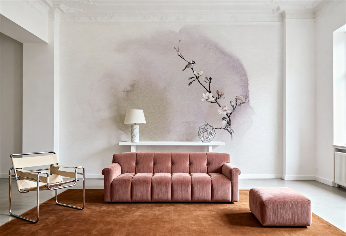 Magnolia & Birds Mural Wallpaper - room preview 03