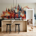 Watercolor London Skyline Mural Wallpaper - room preview 03