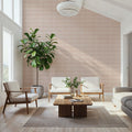 Bamboo Stripes, Blush Mural Wallpaper - room preview 03