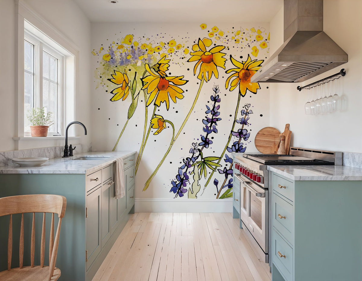 Wild Wild Lupine Mural Wallpaper - room preview 03