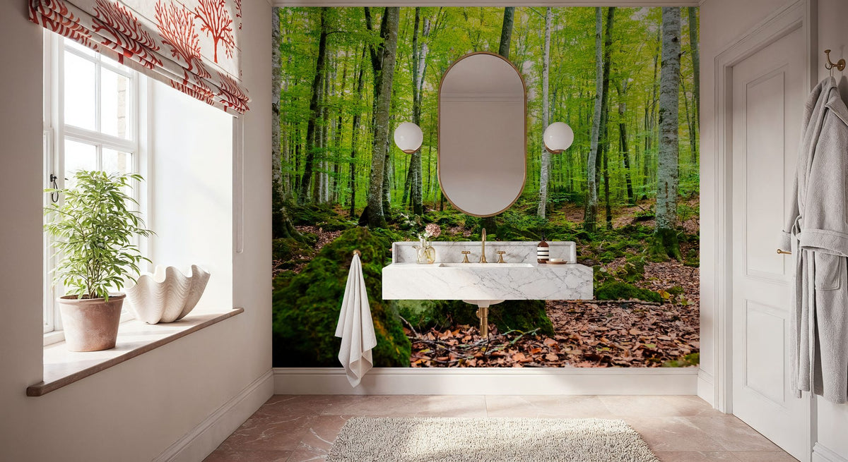 Intense Birch Wood Mural Wallpaper - room preview 03