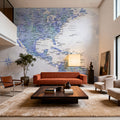 US Mexico Caribbean Map - Isidora Wash Mural Wallpaper - room preview 03