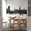 San Sebastian Spain Skyline Black & White Mural Wallpaper - room preview 03