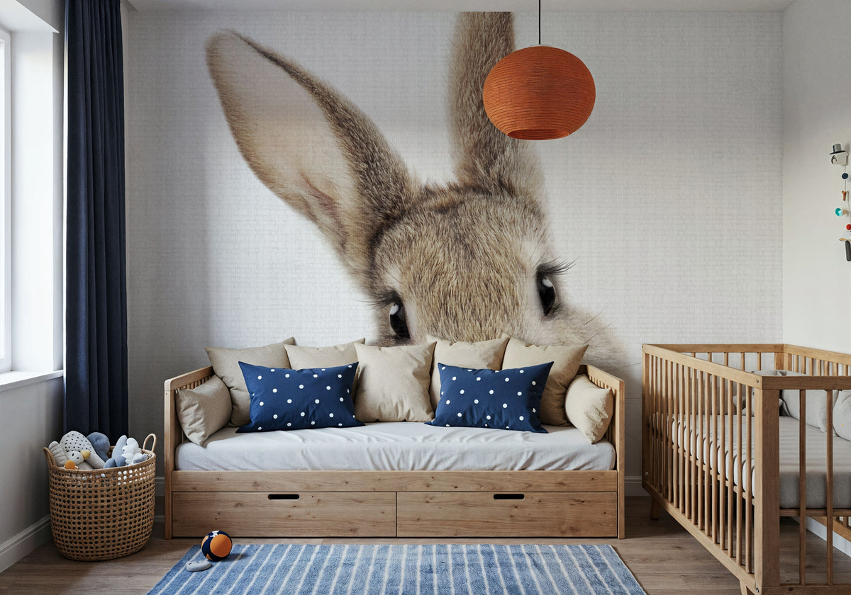 Peekaboo Bunny Mural Wallpaper - room preview 03