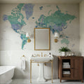 World Map Cities - Elizenda Mural Wallpaper - room preview 03