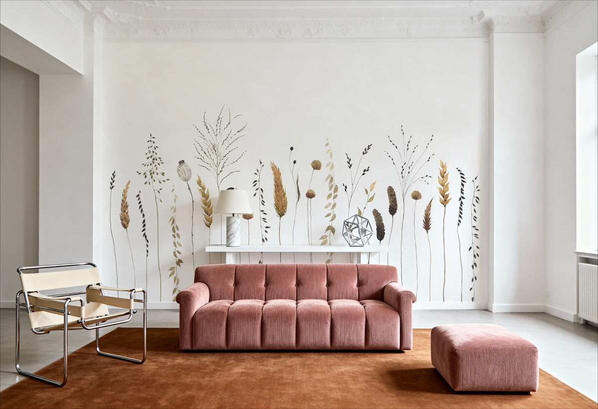 Straw Field Mural Wallpaper - room preview 03