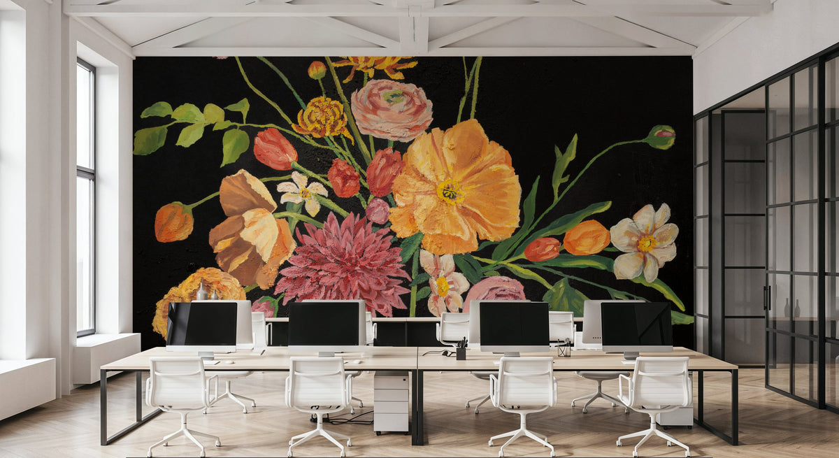 Floral Genesis Mural Wallpaper - room preview 03