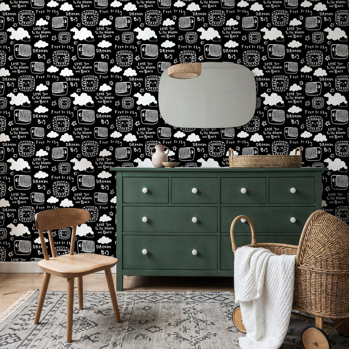 Sky Is the Limit Black Mural Wallpaper - room preview 03