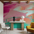 Pink Ocean Mural Wallpaper - room preview 03