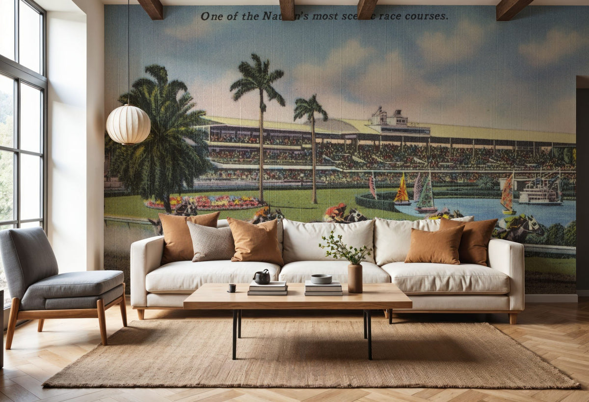 Greetings From Gulfstream Park Mural Wallpaper - room preview 03