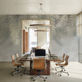 Palms Above, Gray Mural Wallpaper - room preview 03