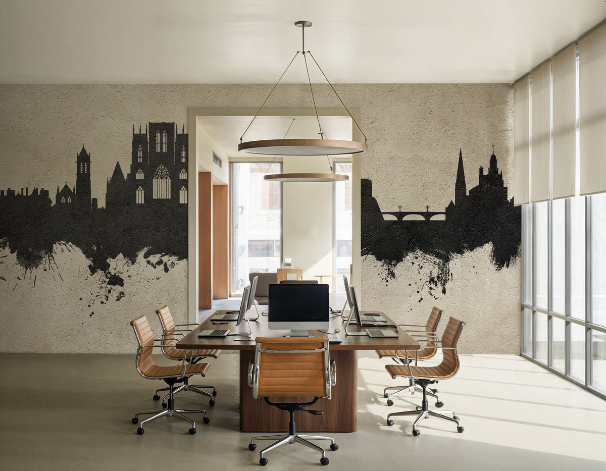 York England Skyline Concrete Mural Wallpaper - room preview 03