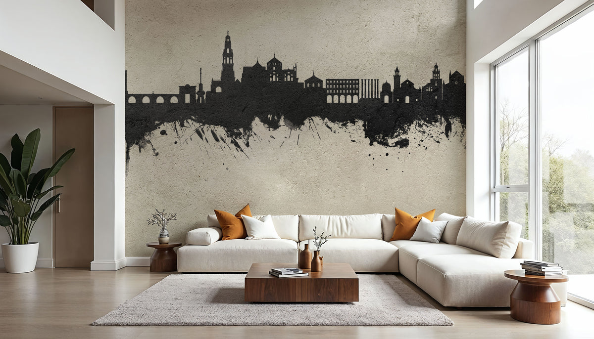 Córdoba Spain Skyline Concrete Mural Wallpaper - room preview 03