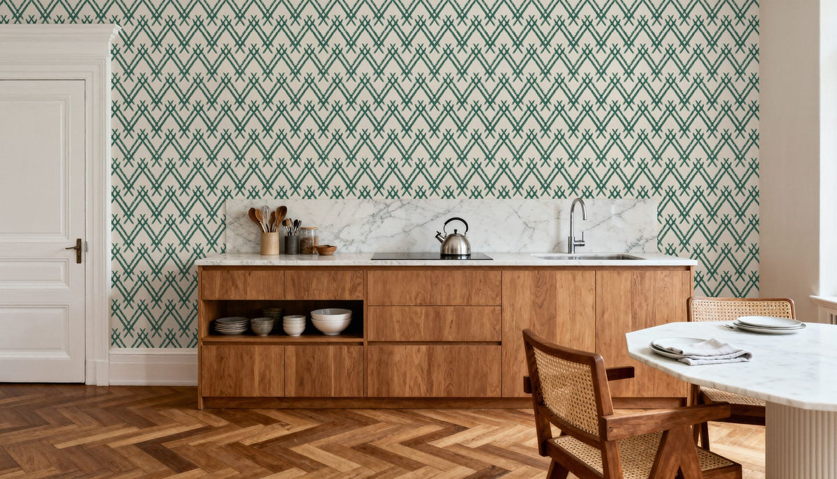 Woodland Tops Tropical Green Mural Wallpaper - room preview 03