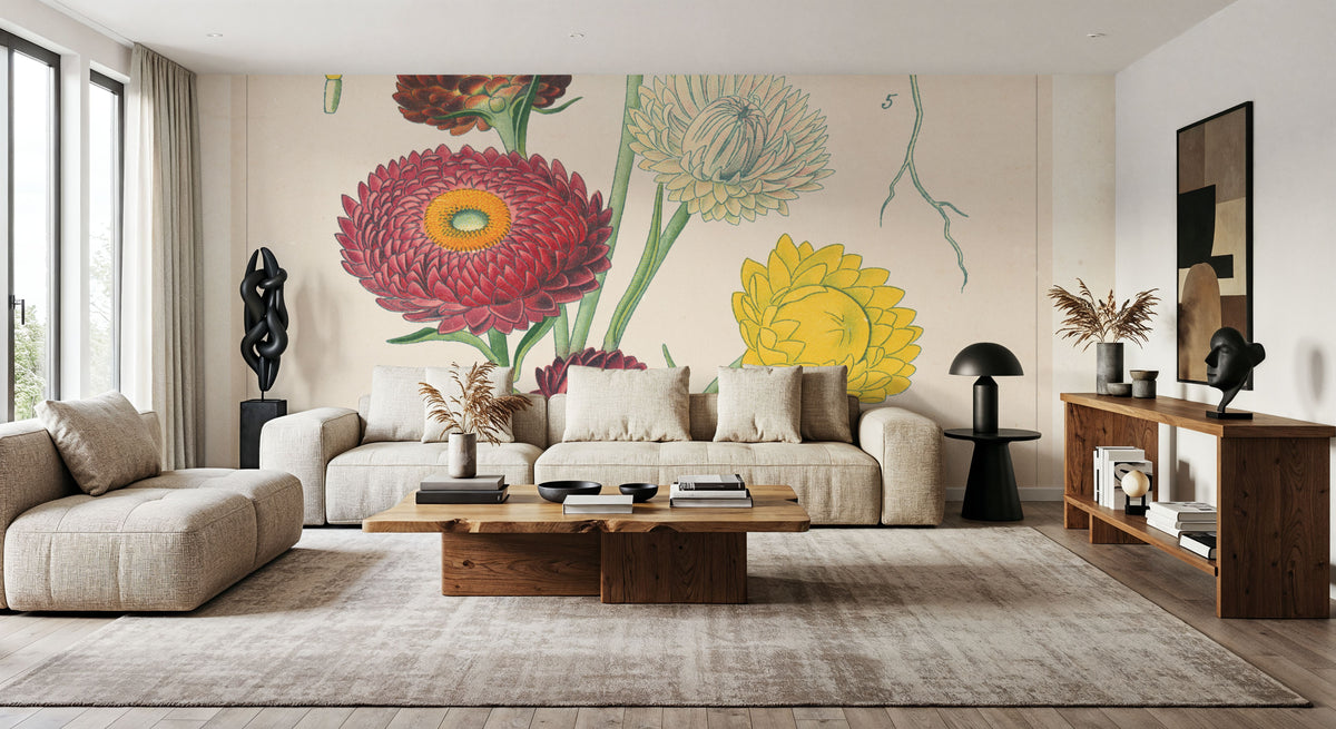 Flower Market Chart I Mural Wallpaper - room preview 03